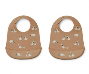 2 Baberos Silicona Tilda Dog/Oat