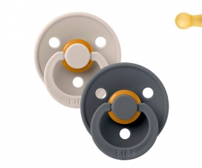 2 Chupetes BIBS Colour Round  Sand/Iron