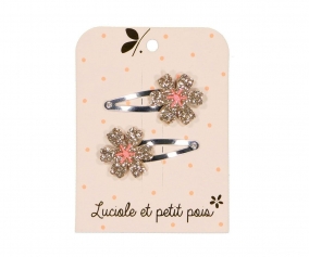 2 Clip Capelli Fleur Oro