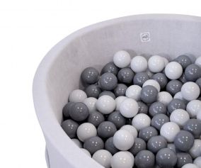 Piscina de bolas Baby Velvet Grey. Bolas cinzentas 