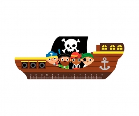 Righello di Legno Barca Pirata