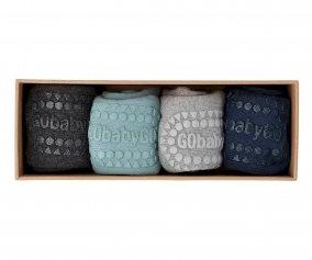 Combo Box Chaussettes Semelle Antidrapante Bambou Dusty Blue