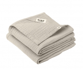 2 BIBS Muslin Cloths Sand