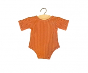 Body con Mangas Cortas Cognac para Mueco Gordis