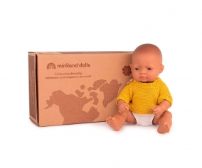 Mueco Beb Latino 32 cm con Conjunto Mostaza