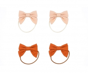 4 Elastici Capelli Fiocco Oat+Sienna