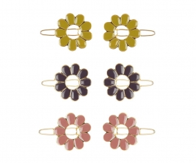 6 Clips de Pelo Mini Flower