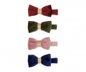 4 Clips Velvet Tinkerbell Bow