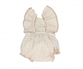 Beige Vichy Doll Romper