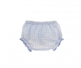 Sky Blue Gingham Culotte for Doll