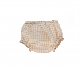 Beige Vichy Culotte for Doll