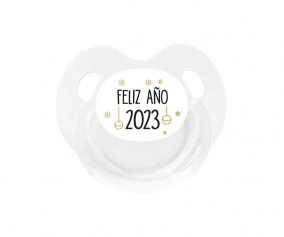 Chupete Retro Blanco Feliz Ao 2023