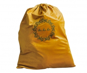 Saco de Natal de veludo amarelo 