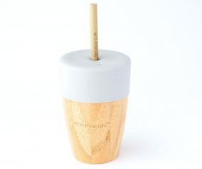 Gobelet en bambou gris avec paille