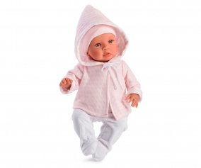 Mueco Leo con Polaina Blanca y Trenca Rosa