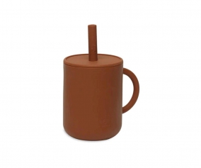 Bicchiere Silicone Cannuccia Caramel