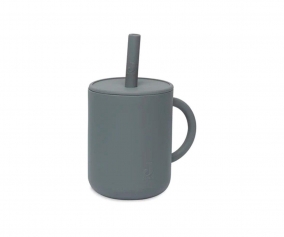 Bicchiere Silicone Cannuccia Storm Grey