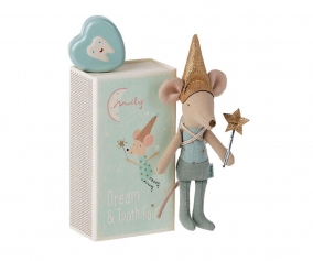 Topino Tooth Fairy Mouse in Box Blue/Gold