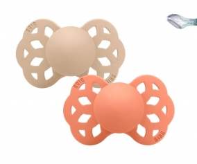 2 Chupetes BIBS Infinity Anatmica Vanilla/Peach