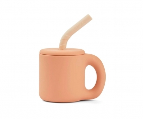 Tazza Silicone con Cannuccia Tuscany Rose/Apple Blossom