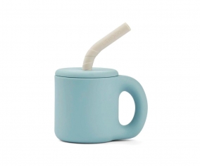 Vaso de Silicona con Pajita Sandy/Sea Blue