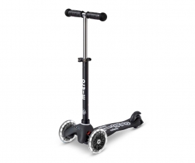 Mini Micro Deluxe Eco Black Scooter com luzes LED