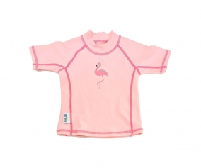 Camiseta de proteo solar de manga curta Flamingos 