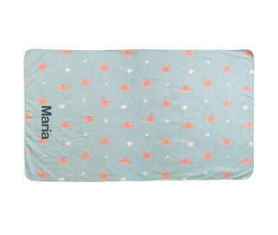 Microfiber Beach Towel Crab Sage Personalised