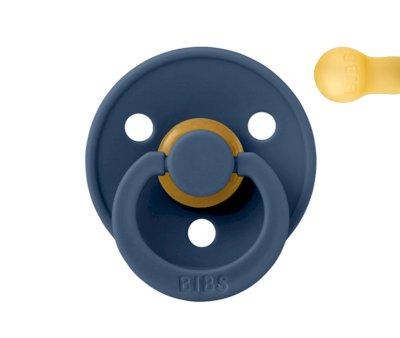 Sucette BIBS Colour Round Steel Blue dans un Sac