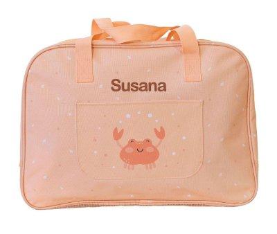 Bolso de Playa con Rejilla Crab Coral Personalizable