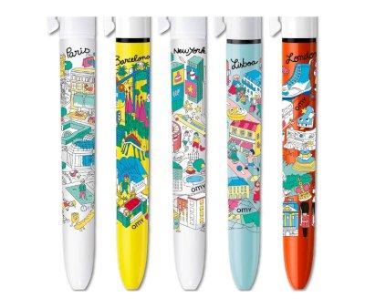 5 Bolgrafos de 4 colores Bic Omy Cities