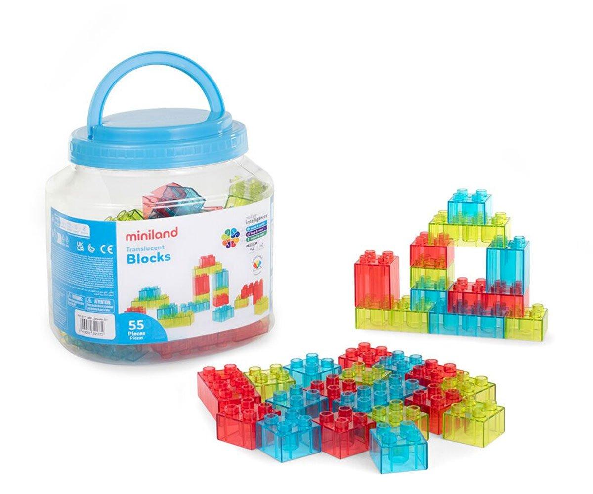 Jeu de Construction Translucent Blocks 55 pices 