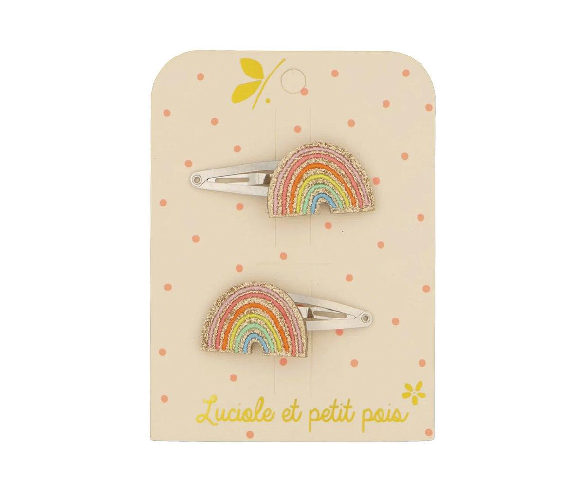 2 Mini Clip Capelli Arcobaleno Multicolore