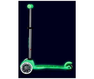 Scooter Glow Lime Mini Micro Deluxe com luzes LED