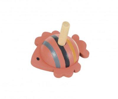 Mini Trottola Legno Pesce