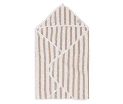 GOTS Striped Terry Bath Cape Olive Green Personalised