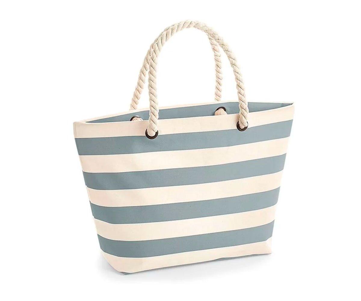 Bolsa de Playa Nautical Natural-Gris Personalizable