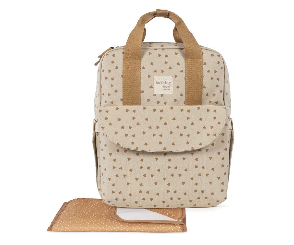 Sac  Dos pour Poussette Coeurs Poppy Canela