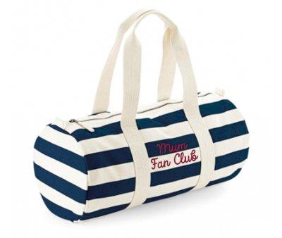 Nautical Natural-Navy Sports Bag Mum Fan Club