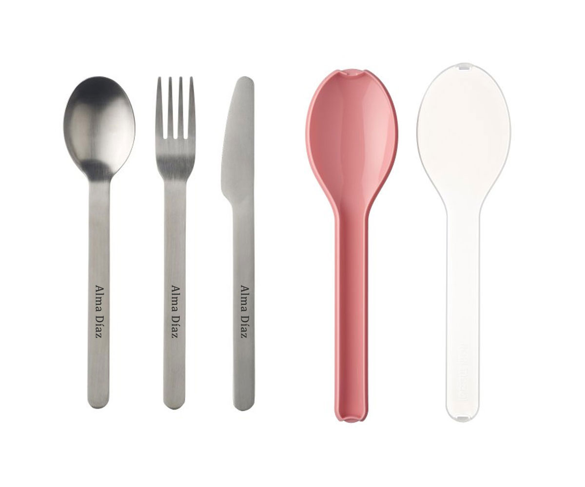 Set de couverts de voyage rose - Tutete