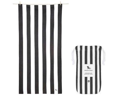 Large Microfiber Beach Towel Black Cabana Personalised