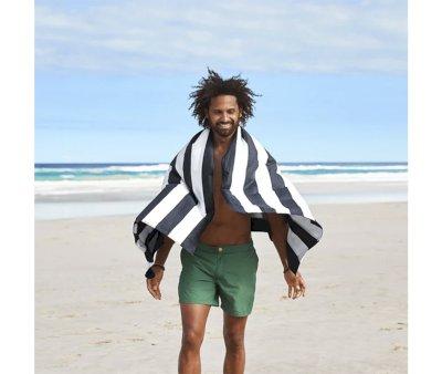 Large Microfiber Beach Towel Black Cabana Personalised