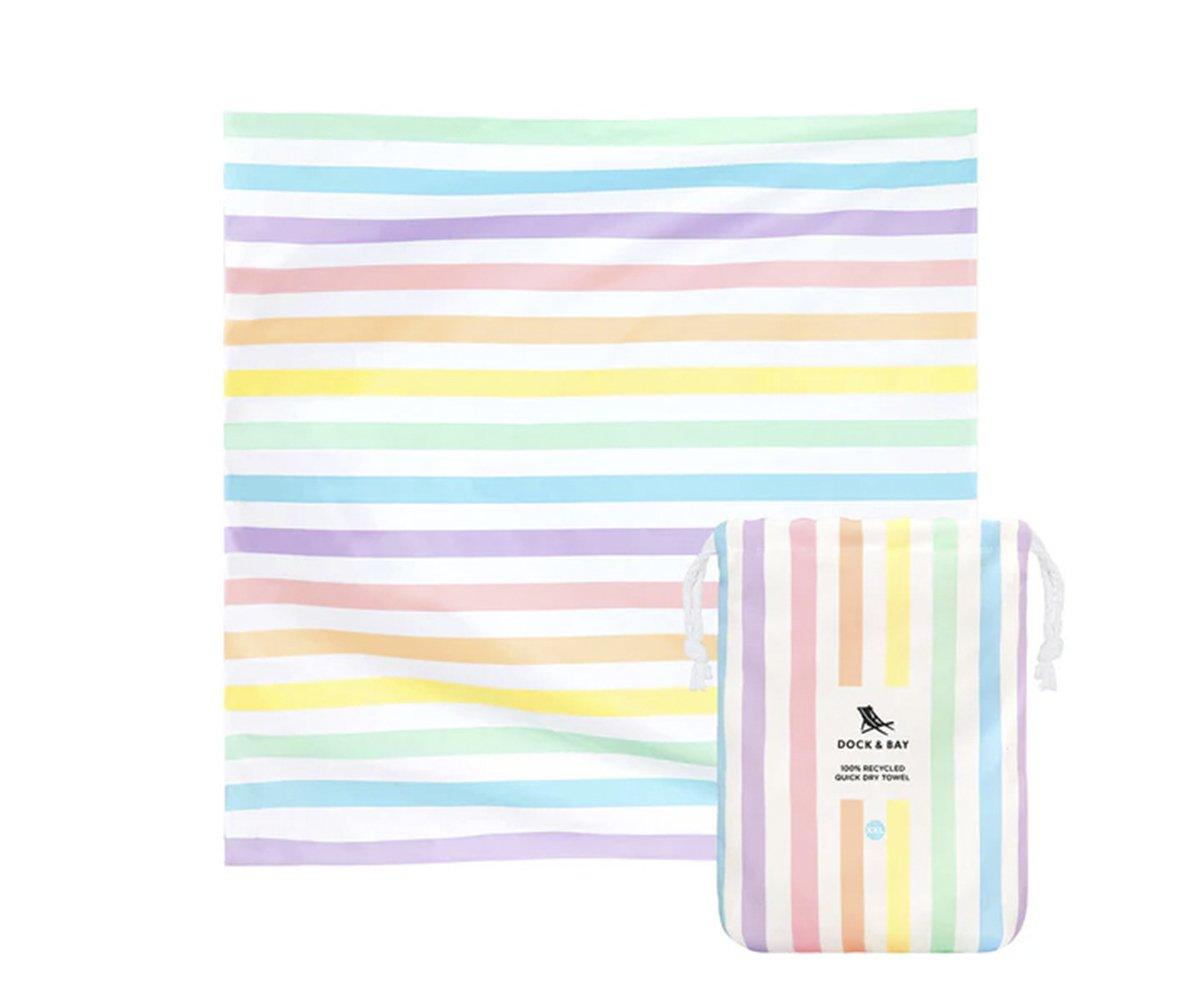 Toalla Playa XXL Microfibra Cabana Rainbow Pastel Personalizable