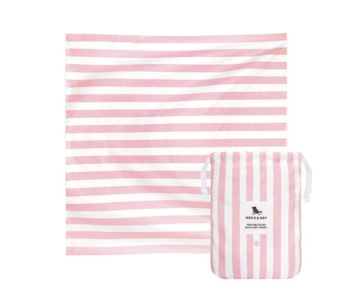 Toalla Playa XXL Microfibra Cabana Rosa Pastel Personalizable