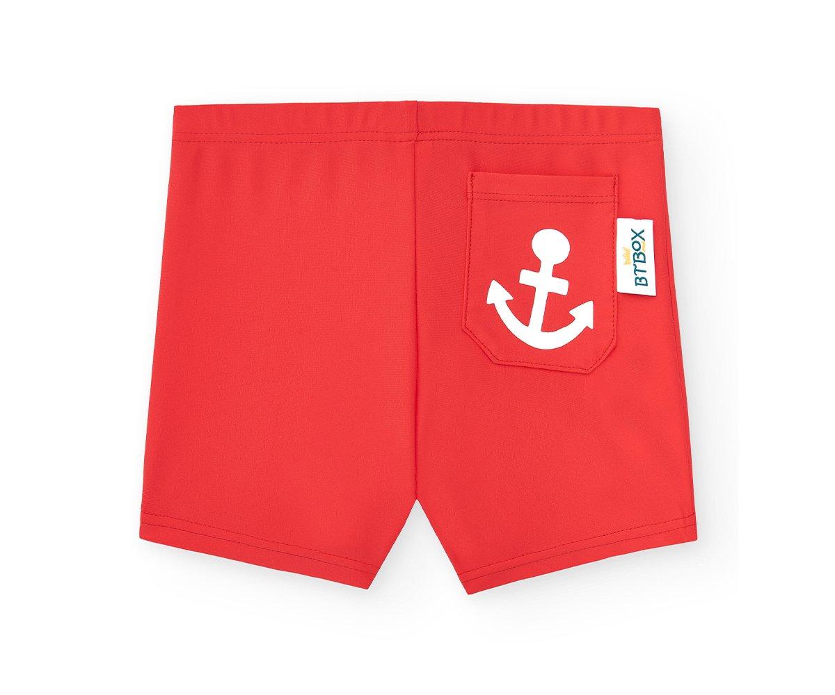 Short de Bain avec Protection Solaire Sailor Rouge