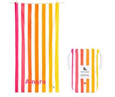 Toalla Playa Large Microfibra Summer Peach Sunrise Personalizable