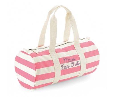 Nautical Natural-Pink Mum Fan Club Sports Bag