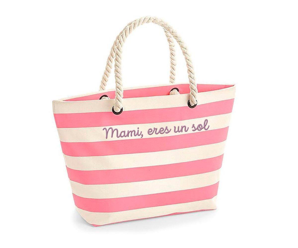 Bolsa de Playa Nautical Natural-Pink Mami, Eres un Sol