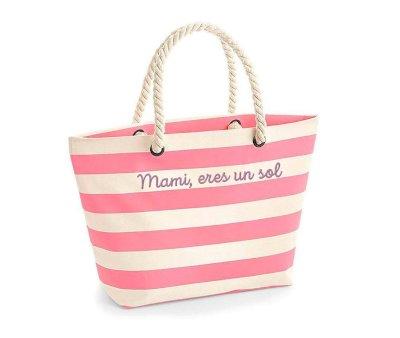 Nautical Natural-Pink Beach Bag Mommy, You are a Sunshine