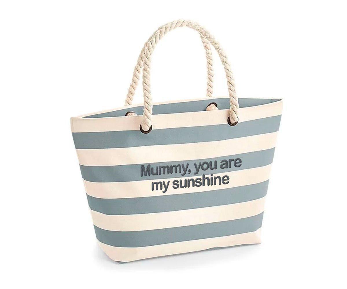 Bolsa de praia nutica Mummy, You are My Sunshine Natural-Grey
